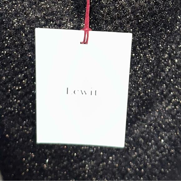 LEWIT Angora Mohair Lightweight Sweater NWT Metallic Gold Threads Sz XL - Picture 12 of 12